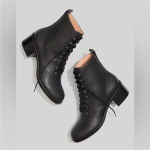Madewell Patti Black Lace Up Boots